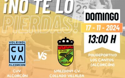 El partido del CUV Alcorcón Femenino será grabado el domingo por Telemadrid. El masculino se desplaza a Ciudad Real este sábado.