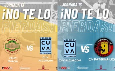 El CUVA femenino juega en casa de Voley Murcia y el masculino recibe al Paterna Liceo