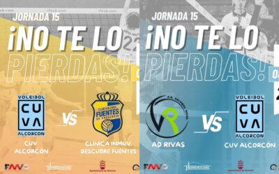 El CUV Alcorcón masculino viaja a Rivas y el femenino reciben al Clínicas Inmuv. Descubre Fuentes