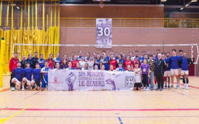 El Polideportivo Municipal de Los Cantos se tiñe de morado con motivo del Día Mundial Contra la Violencia de Género